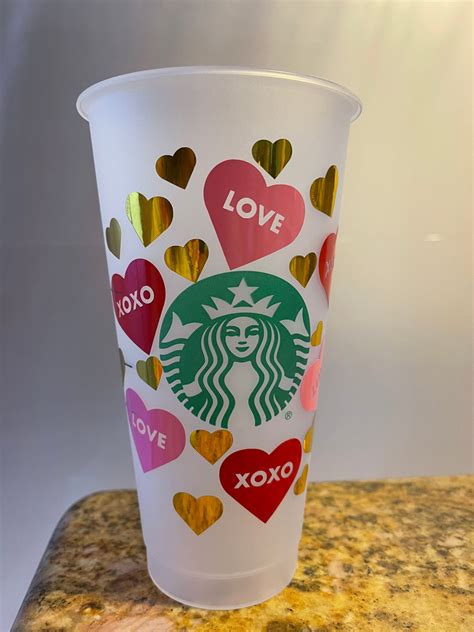 Starbucks Valentine Cup Starbucks Cold Cup Valentine T Etsy