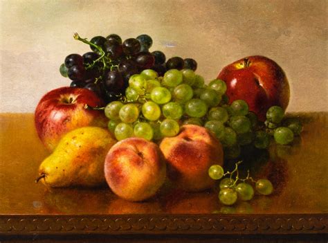 Still Life With Apples Grapes Peaches And Pear Painting Robert Spear