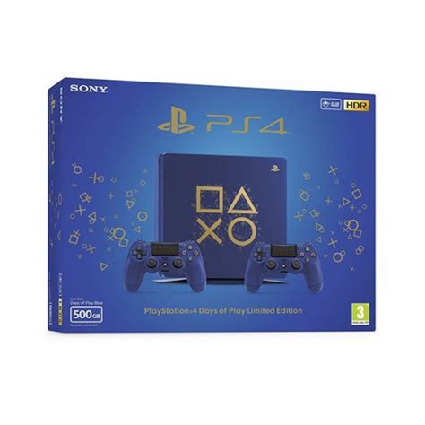 Sony Playstation 4 Slim 500gb Limited Edition Days Of Play Blue 2x