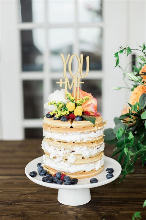 A Waffle Cake Perfect For Brunch You And Me Wedding Cake Topper