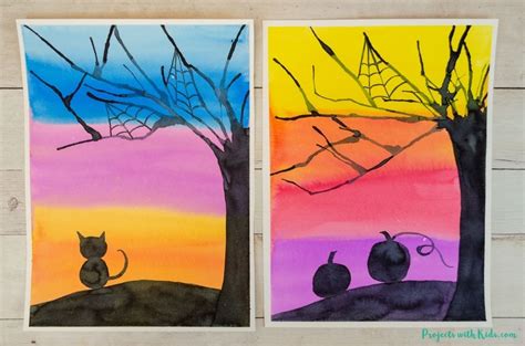 Spooky Halloween Silhouette Art Project For Kids Projects With Kids
