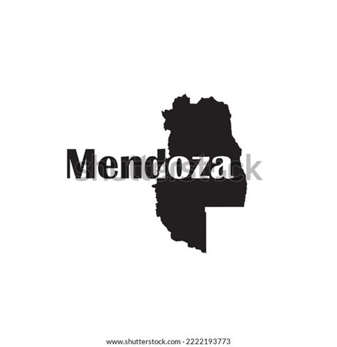 Mendoza Map Black Lettering Design On Stock Vector Royalty Free