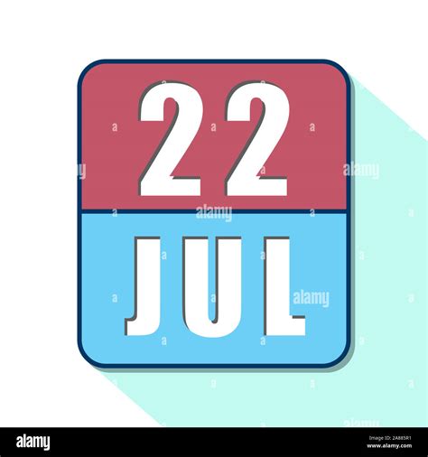 July 22nd Day 22 Of Month Simple Calendar Icon On White Background