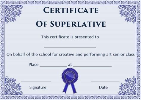 Free Superlative Certificate Templates Certificate Templates
