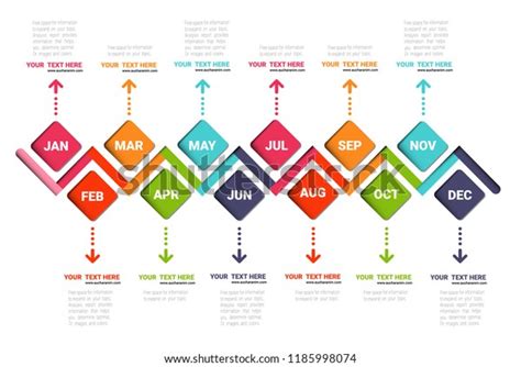 Year Planer Timeline Infographics Template Vector Stock Vector Royalty
