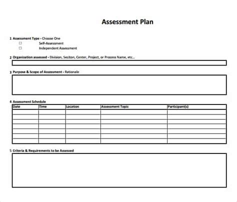 44 Free Assessment Templates In Word Excel Pdf Brochure