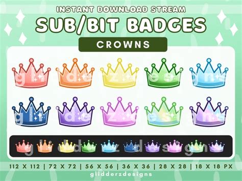 Badge Couronne Twitch Crown Sub Badge Twitch Twitch Sub Etsy France