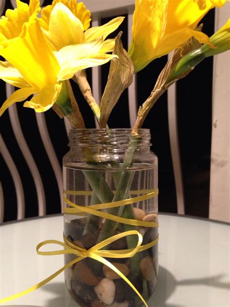 Daffodil Mason Jar Flower Arrangement Mason Jar Flower Arrangements