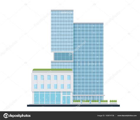 Modern Flat Commercial Office Building Suitable Diagrams Infographics