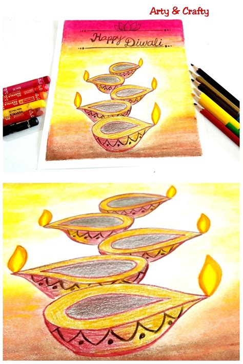 Easy Diwali Drawing Diwali Diya Drawing How To Draw Diwali Drawing