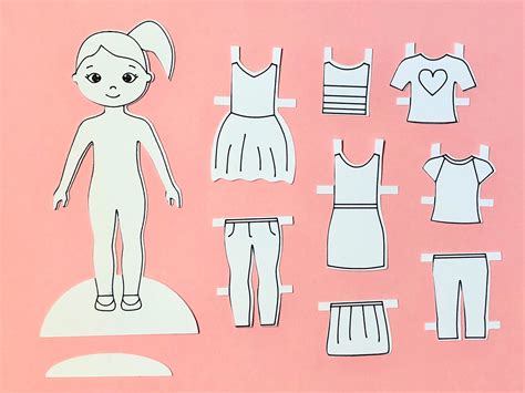 Paper Doll Cut File And Printable Meet Hannah A Downloadable Etsy