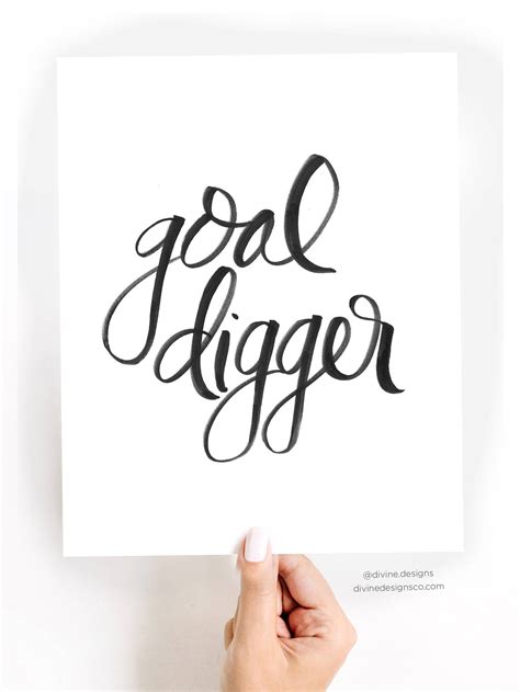 Goal Digger Instant Printable New Year Resolutions Quotes Etsy