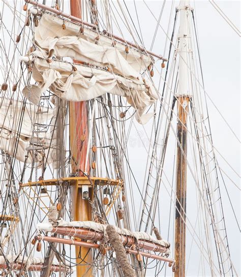 Old Sail And Old Ship Masts Stock Photo Image Of Summer Sail 43413386