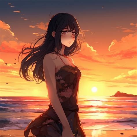 Premium Ai Image Anime Girl On The Beach