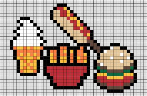 Dessins Pixel Nourriture pixel art facile nourriture 31 Idées et