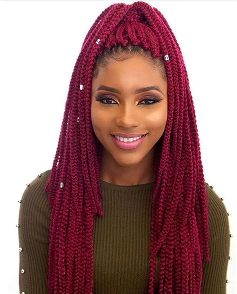 Maybe you would like to learn more about one of these? 40 Red Box Braids Styles for Every Occassion