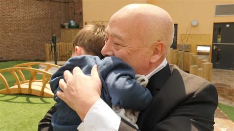 Covid Moment Two Year Old Rhu Hugs His Grandad Tony In Liverpool Uk