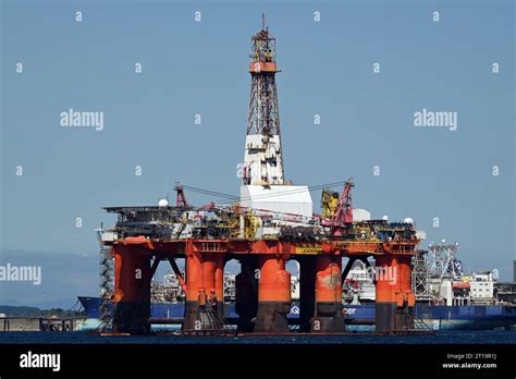 An Oil Rig Under Major Maintenance And Rework Anchored In The Cromarty