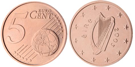 5 Cent 2002 Present Ireland Coins