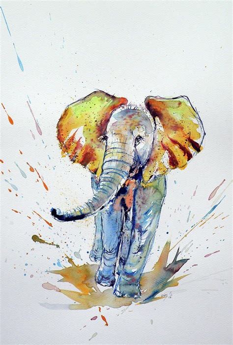 Colorful Elephant By Kovacs Anna Brigitta Elephant Painting