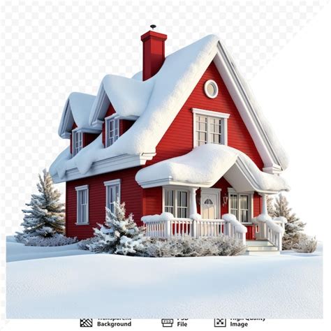 Premium Psd House Covered In Snow
