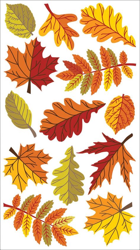 Sticko Dimensional Stickers Fall Leaves In 2020 Fall Leaves Drawing