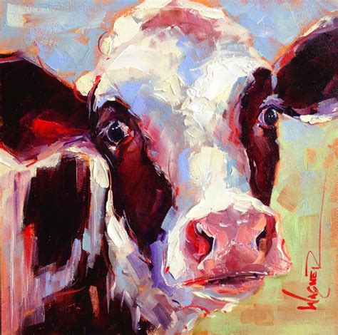 Original Contemporary Black And White Cow Painting In Oils By Olga