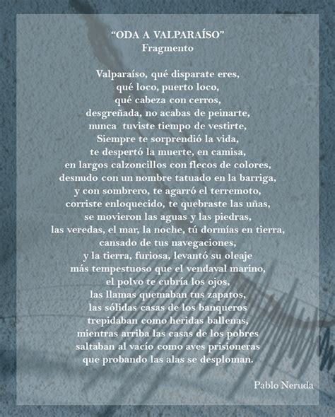 Oda A Valparaíso De Pablo Neruda