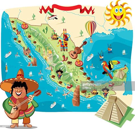 Cartoon Map Of Mexico High Res Vector Graphic Getty Images