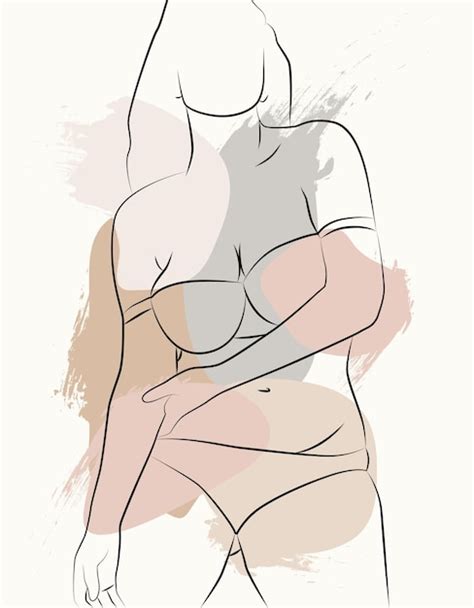 Figura Femenina Lineal Minimalista Arte Lineal Sensual Desnudo
