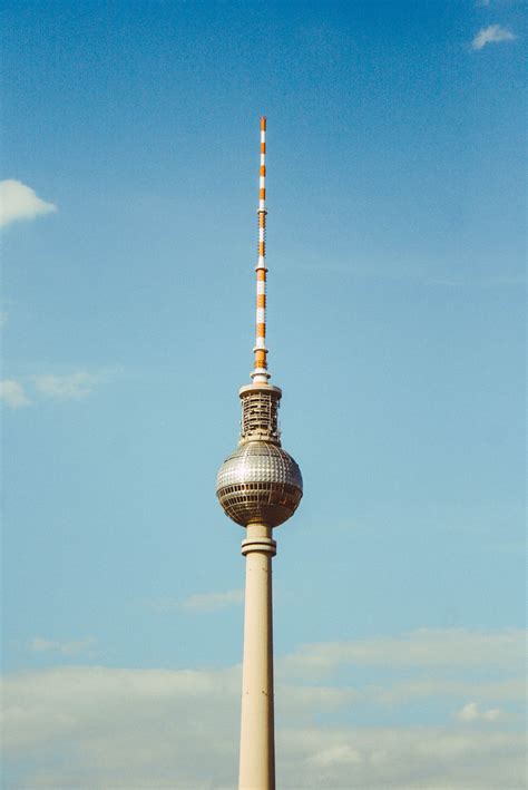 Berliner Fernsehturm Tower in Berlin, Germany Under Blue and White ...