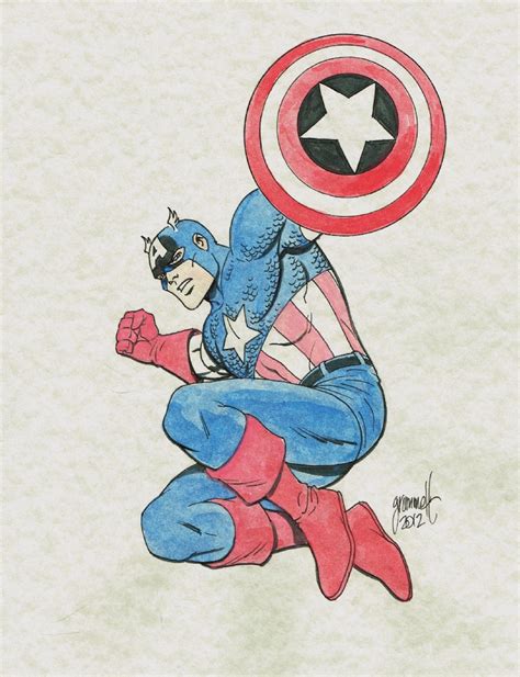 Captain America Pin Up Sold In Byron Hamms Sold Comic Art Gallery Room
