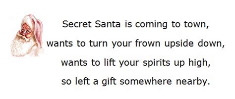 Don't call it a secret santa if what you're really hosting is a white elephant gift exchange. Secret Santa Poems, Clever Sayings