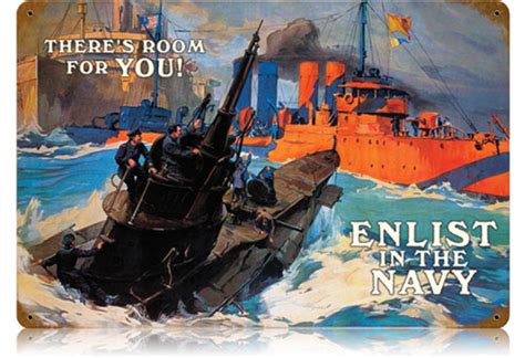 Enlist In The Navy Vintage Metal Sign