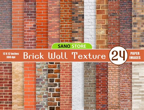 24 Brick Walls Textures Brick Digital Paper Pack Brick Wall Download