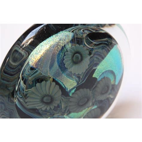 Robert Eickholt Art Glass Floral Paperweight Chairish