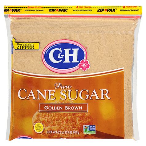 Candh Pure Cane Sugar Golden Brown Sugar 2 Lb Zip Pak Sugars