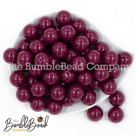 20mm Plum Purple Solid Chunky Bubblegum Beads Acrylic Gumball Etsy