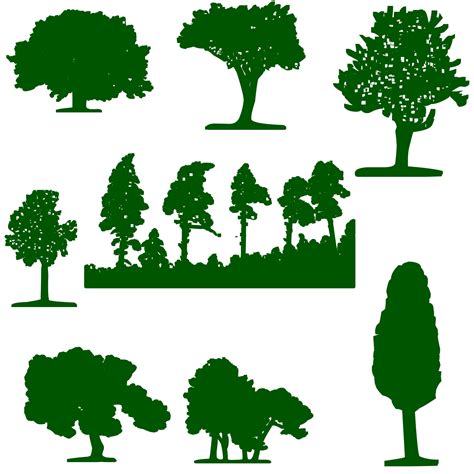 Green Trees Silhouettes Free Stock Photo Public Domain Pictures