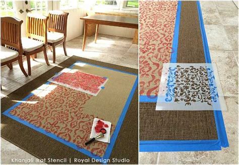 How To Stencil An Ikea Rug With An Ikat Stencil Great