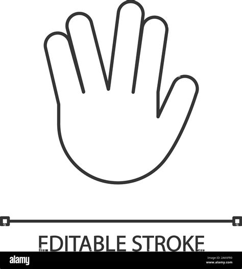 Vulcan Salute Emoji Linear Icon Thin Line Illustration Live Long And