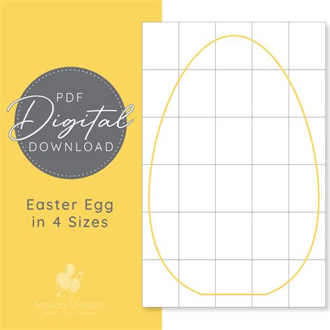Easter Egg Digital Mosaic Template Madam Mosaic