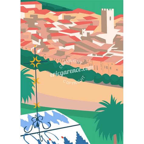 Poster 50x70 By Eric Garence Vence French Riviera