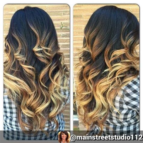 Blonde Black Ombre Dip Dyed Hair Colored Hair Tips