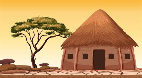 A traditional hut at desert 446354 - Download Free Vectors, Clipart Graphics & Vector Art