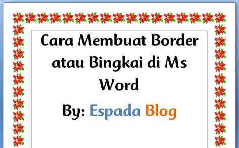 Cara Membuat Border Atau Bingkai Di Ms Word Materi Kuliah