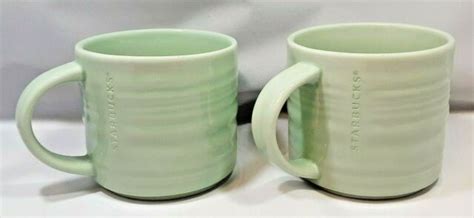 Starbucks 2014 Collection Mint Green Etched Ripple Textured Coffee Mug