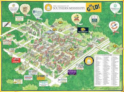 Southern Miss Campus Map