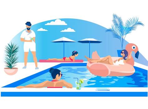 Best Poolside Party Illustrations Royalty Free Vector Graphics And Clip