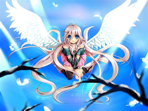 Bilder Vocaloid Flügel Anime Mädchens Engeln 2000x1500